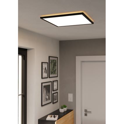 Eglo 901457 - Luz de techo LED regulable para baño LED/17W/230V 2700-6500K 50x50 cm IP44 negro + control remoto