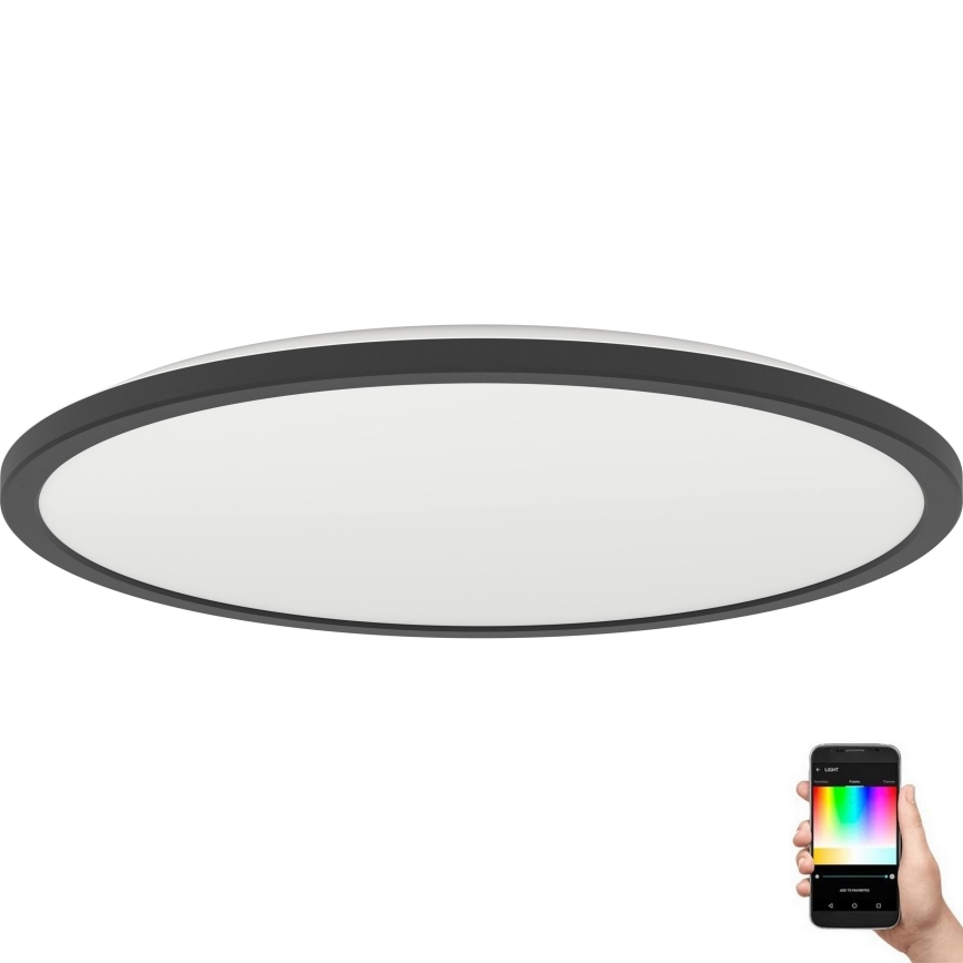 Eglo - LED RGBW Plafón regulable para el baño LED/16,8W/230V 2700-6500K diá. 50 cm IP44 negro ZigBee
