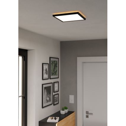 Eglo - LED RGBW Plafón regulable para el baño LED/13,4W/230V 2700-6500K 29x29 cm IP44 negro