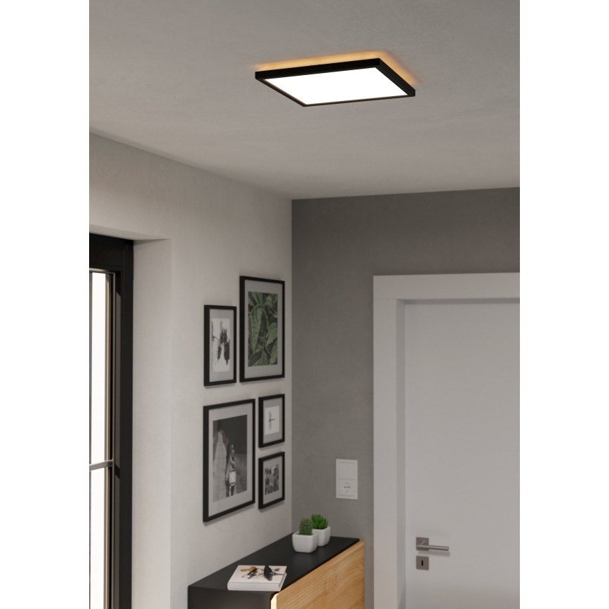 Eglo - LED RGBW Plafón regulable para el baño LED/13,4W/230V 2700-6500K 29x29 cm IP44 negro