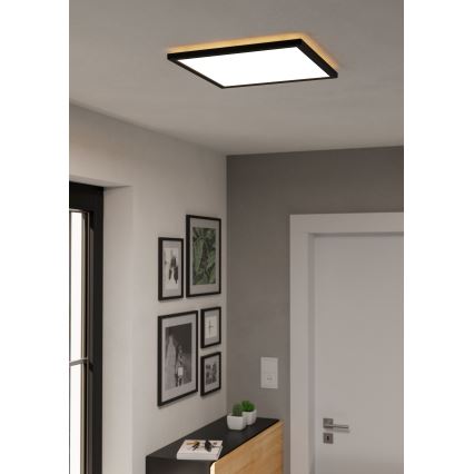 Eglo - LED RGBW Plafón regulable para el baño LED/17,6W/230V 2700-6500K 39x39 cm IP44 negro ZigBee