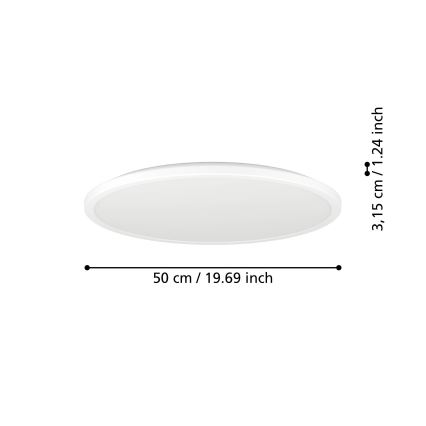 Eglo - LED RGBW Plafón regulable para el baño LED/16,8W/230V 2700-6500K diá. 50 cm IP44 blanco ZigBee