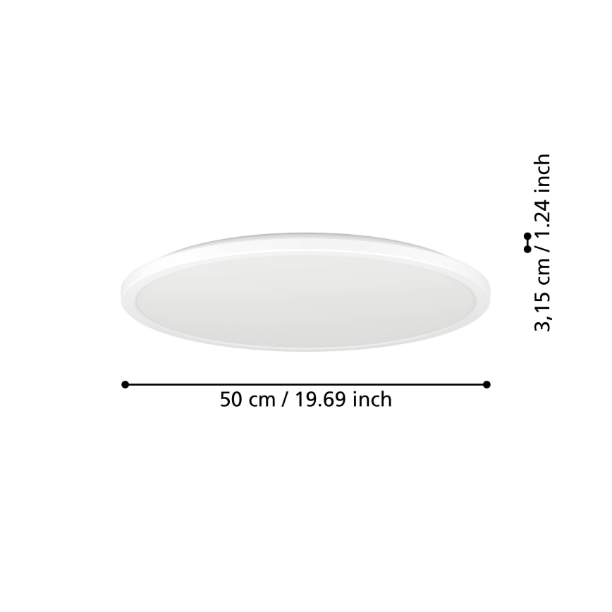 Eglo - LED RGBW Plafón regulable para el baño LED/16,8W/230V 2700-6500K diá. 50 cm IP44 blanco ZigBee