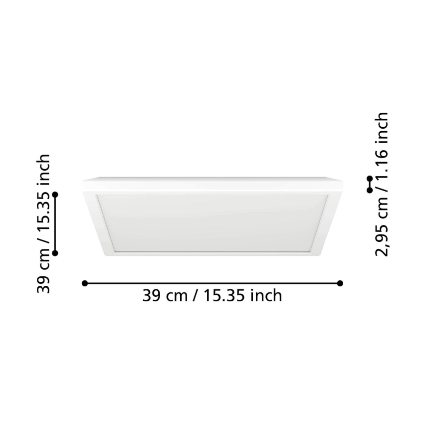 Eglo - Luminaria de techo para baño LED RGBW regulable LED/17,6W/230V 2700-6500K 39x39 cm IP44 blanca ZigBee