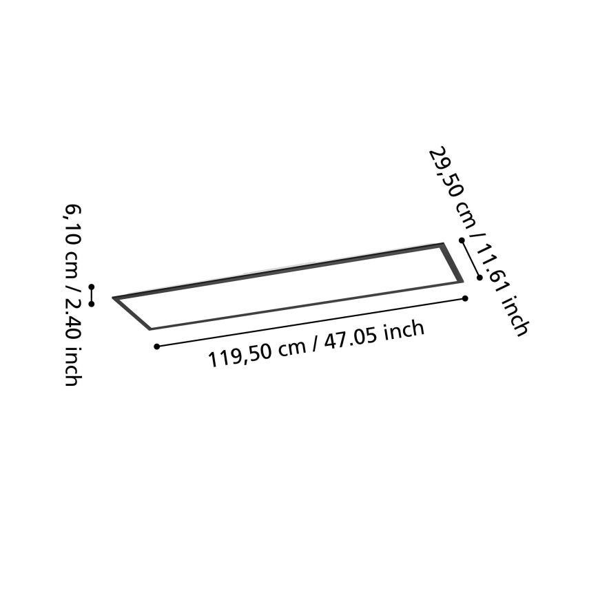 Eglo - Panel LED RGBW regulable montado en superficie LED/34W/230V 2700-6500K 120x30 cm negro