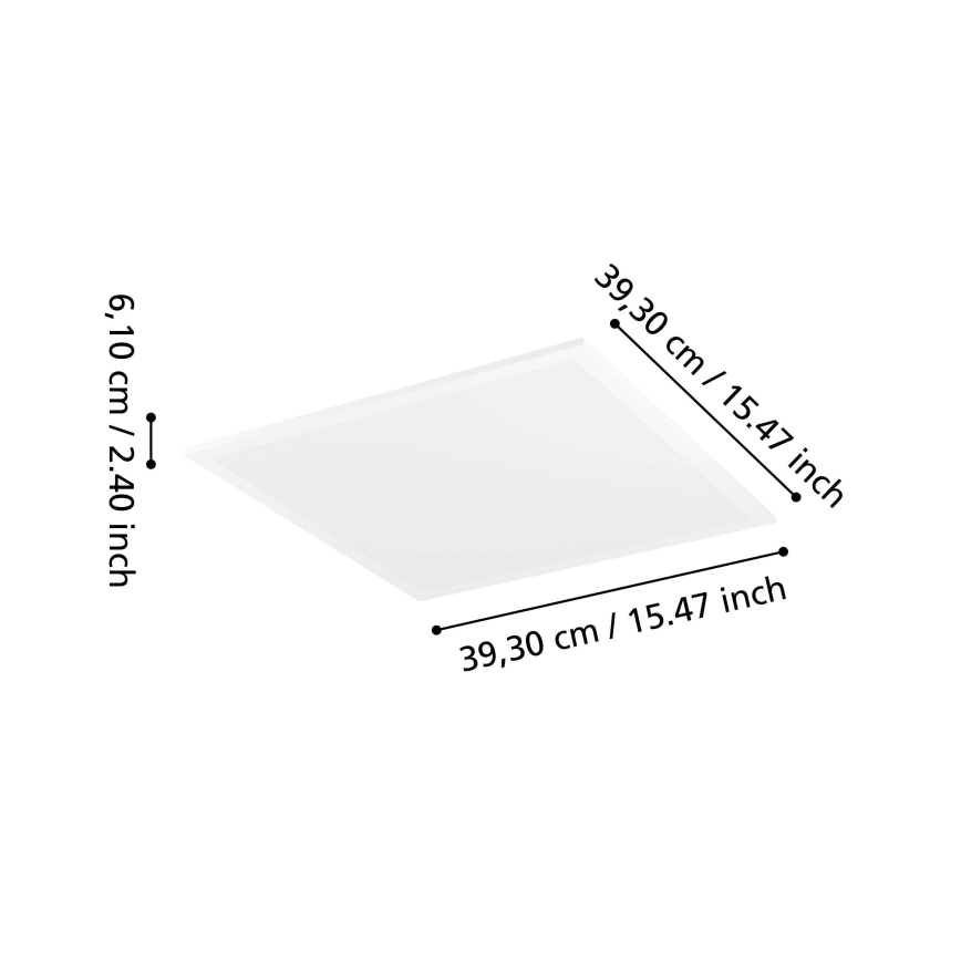 Eglo - LED RGBW lámpara de techo regulable LED/19W/230V 2700-6500K 40x40 cm blanca