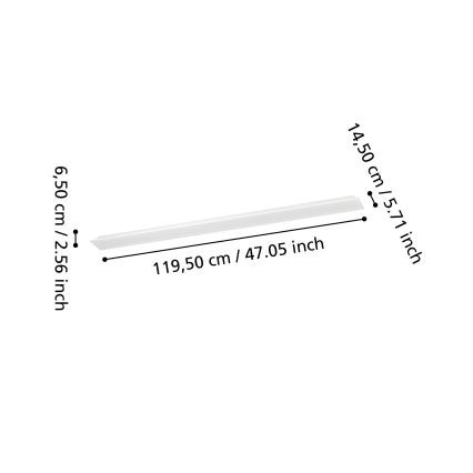 Eglo - Panel LED RGBW regulable de superficie LED/28W/230V 2700-6500K 120x15 cm blanco