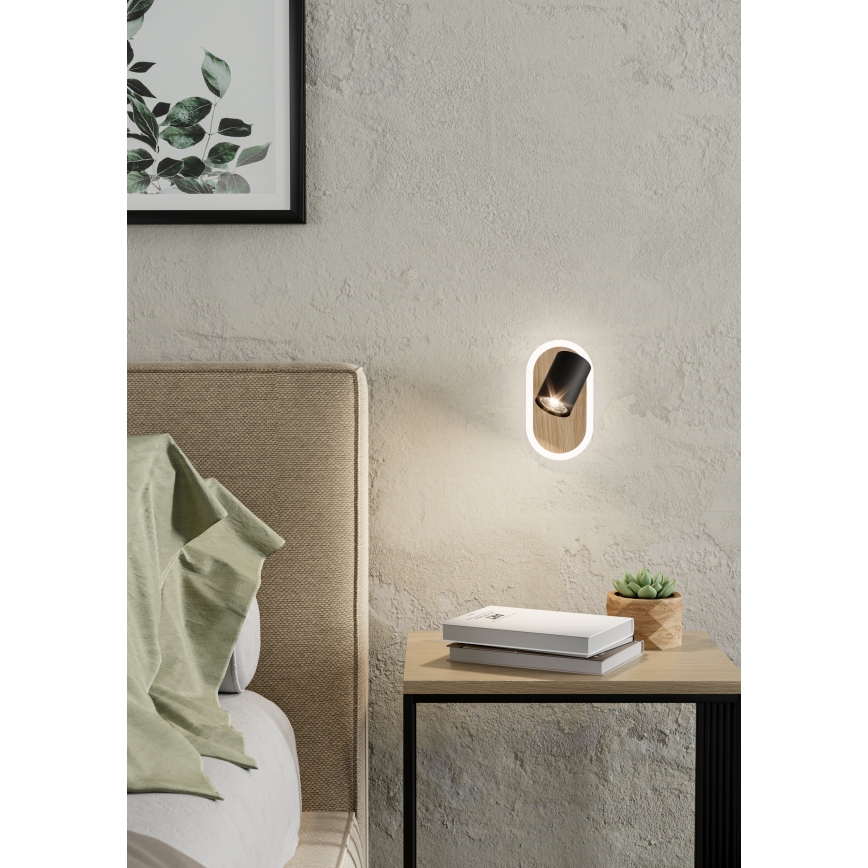 Eglo - Aplique de pared LED tipo foco/7W/230V marrón/negro