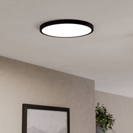 Eglo - Luminaria de techo LED RGBW regulable para baño LED/17,5W/230V 2700-6500K diámetro 38,9 cm IP44 negro
