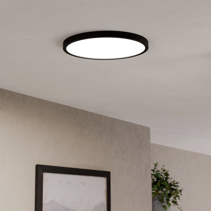 Eglo - Luminaria de techo LED RGBW regulable para baño LED/17,5W/230V 2700-6500K diámetro 38,9 cm IP44 negro