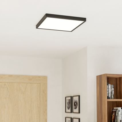 Eglo - Luminaria de techo para baño LED RGBW regulable LED/17,8W/230V 2700-6500K 39x39 cm IP44 negra