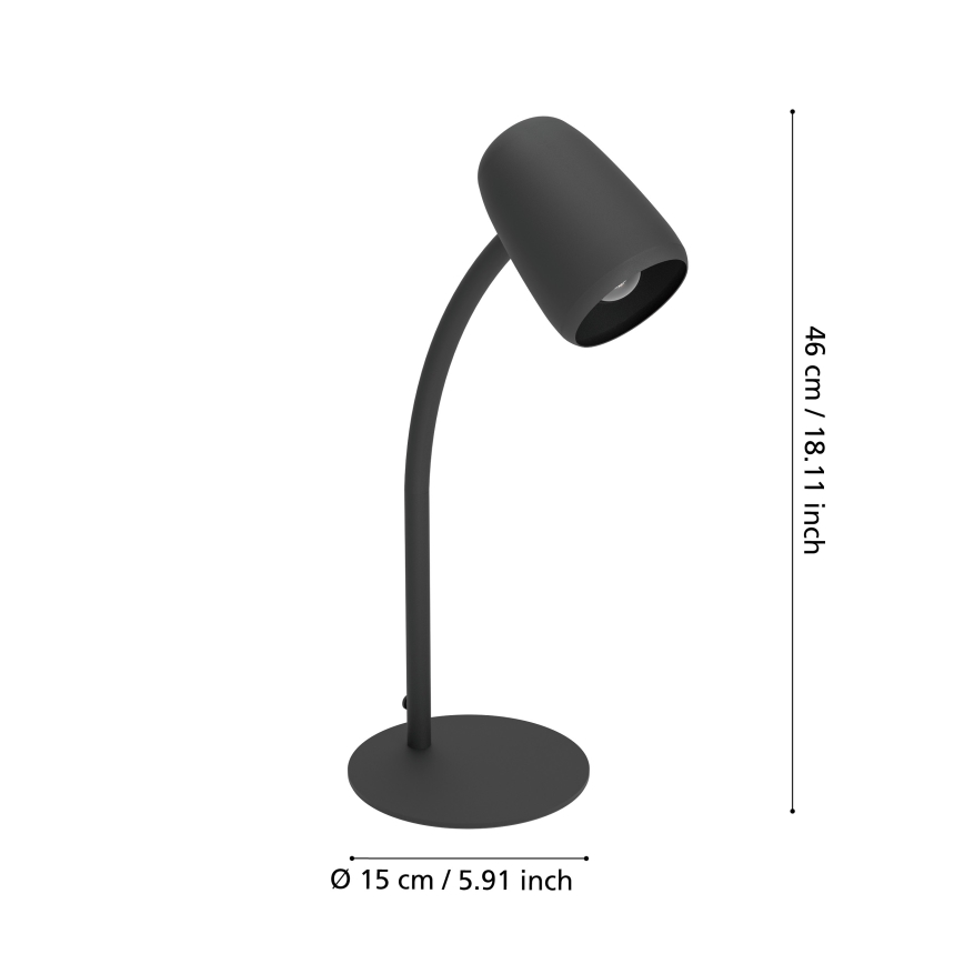 Eglo - Lámpara de mesa 1xE14/18W/230V negra
