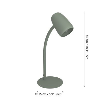 Eglo - Lámpara de mesa 1xE14/18W/230V verde