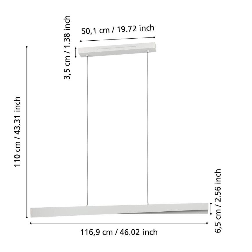 Eglo - Lámpara colgante regulable LED RGBW de cable LED/19W/230V 2700-6500K gris