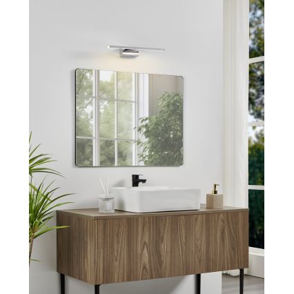 Eglo - Aplique LED para espejo de baño, 7 W, 230 V, 3000/4000/6500 K, 40 cm, IP44, cromo brillante