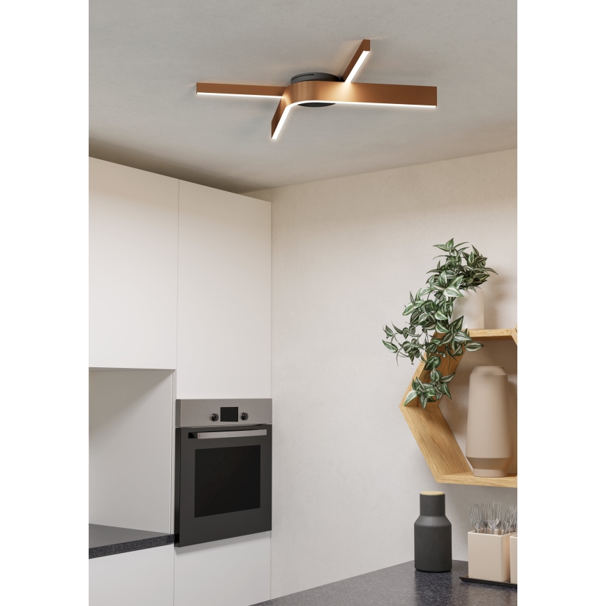 Eglo - Luminaria de techo LED RGBW regulable 2xLED/18W/230V 2700-6500K cobre/negro