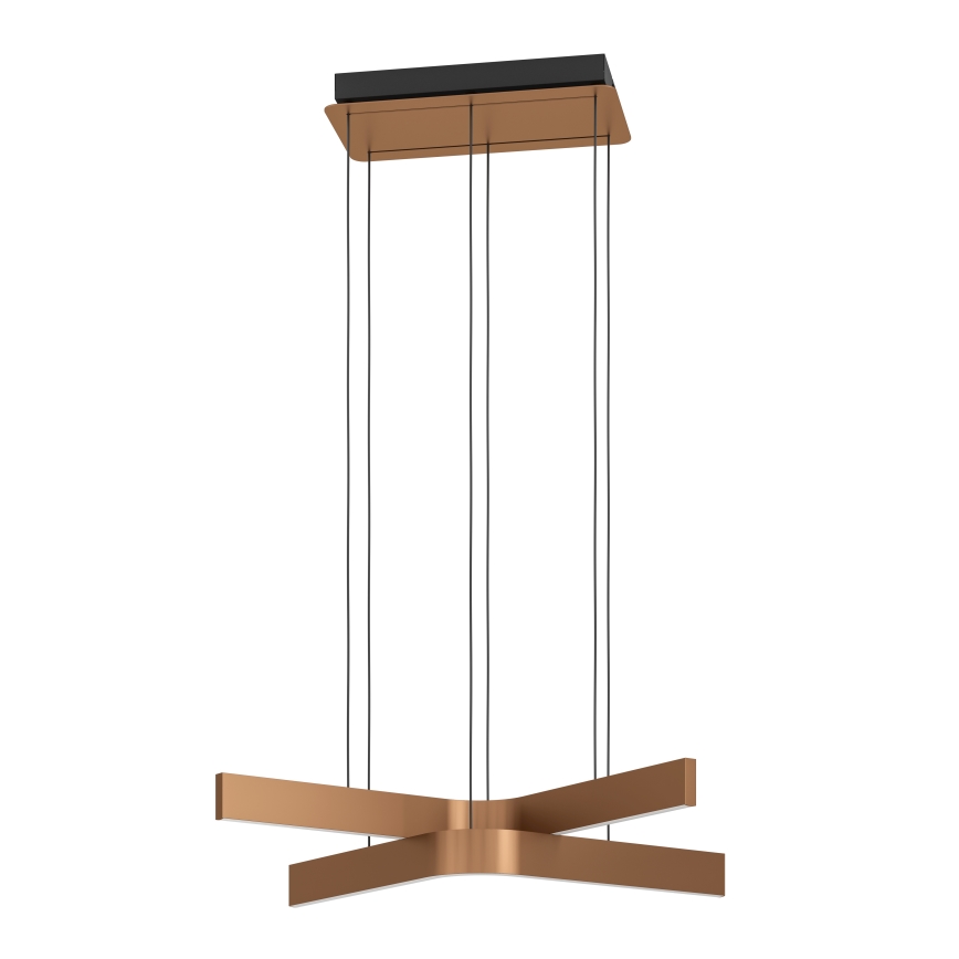 Eglo - Lámpara colgante regulable LED RGBW con cable 2xLED/18W/230V cobre/negro
