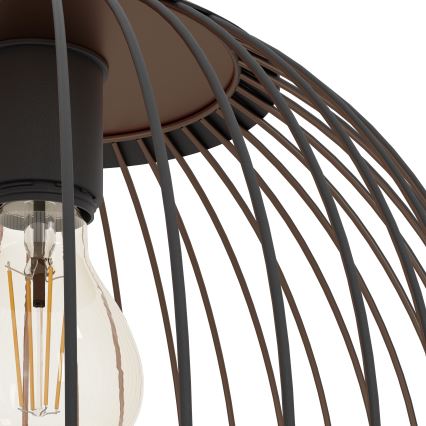 Eglo - Lámpara colgante con cable 1xE27/60W/230V negra