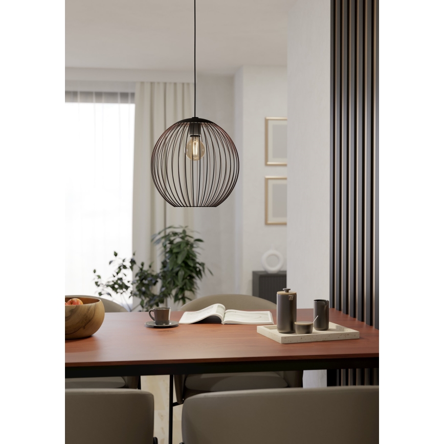 Eglo - Lámpara colgante con cable 1xE27/60W/230V negra