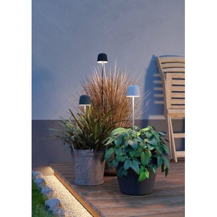 Eglo - Lámpara de mesa LED recargable para exterior, táctil y regulable LED/1,8W/5V 2500/3000/4000K 2500 mAh IP54 gris