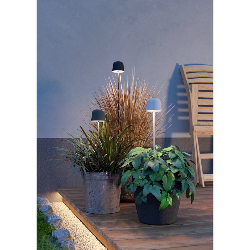 Eglo - Lámpara de mesa LED recargable para exterior, táctil y regulable LED/1,8W/5V 2500/3000/4000K 2500 mAh IP54 gris