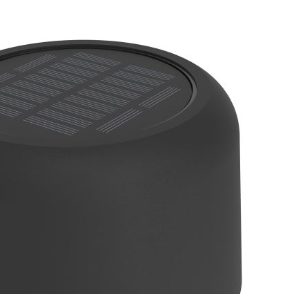 Eglo - Lámpara de pie solar LED recargable táctil, 2,8 W / 3,7 V, 1800 mAh, IP44, negra