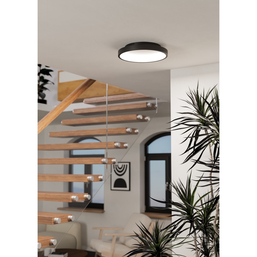 Eglo - Lámpara de techo LED RGBW regulable LED/19,6W/230V 2700-6500K Ø 35 cm negra