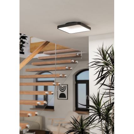 Eglo - Plafón LED RGBW regulable LED/20W/230V 2700-6500K 35x35 cm negro