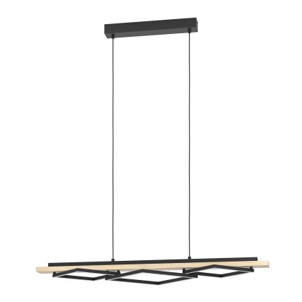 Eglo - Lámpara colgante LED regulable con cable 2xLED/13W/230V + LED/16W negro/beige