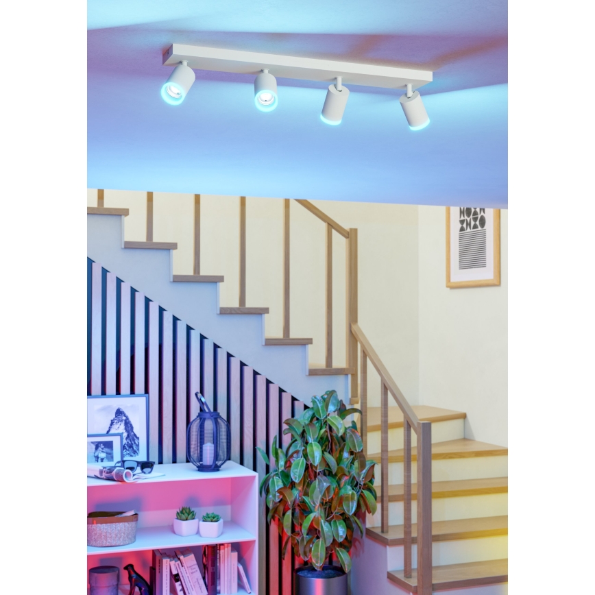 Eglo - Foco empotrable LED RGBW regulable 4xLED/3,7W/230V 2700-6500K blanco