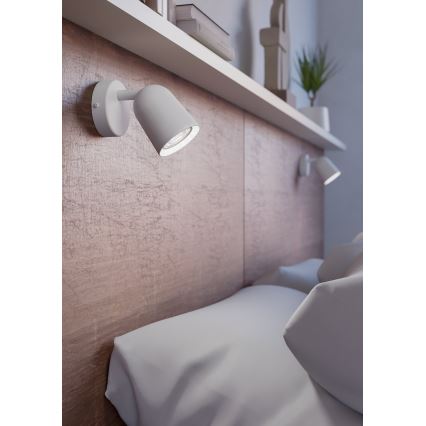 Eglo - Aplique de pared orientable 1xGU10/5W/230V blanco