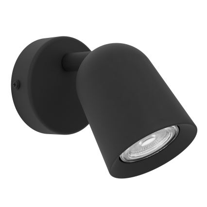 Eglo - Aplique de pared orientable 1xGU10/5W/230V negro