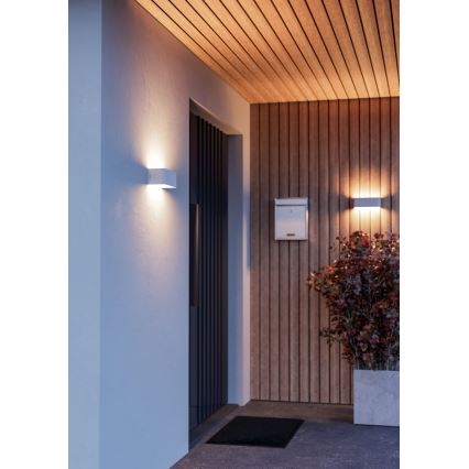 Eglo - Aplique de pared exterior regulable LED RGBW LED/10W/230V 2700-6500K IP55 blanco