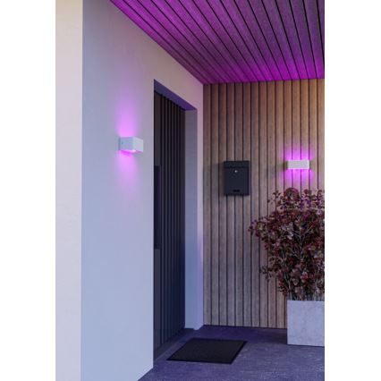 Eglo - Aplique de pared exterior regulable LED RGBW LED/10W/230V 2700-6500K IP55 blanco