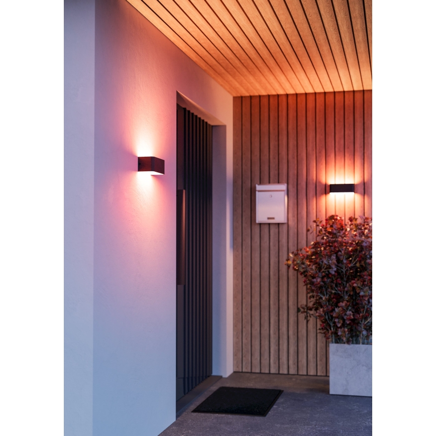 Eglo - LED RGBW Aplique de pared exterior regulable LED/10W/230V 2700-6500K IP55 negro