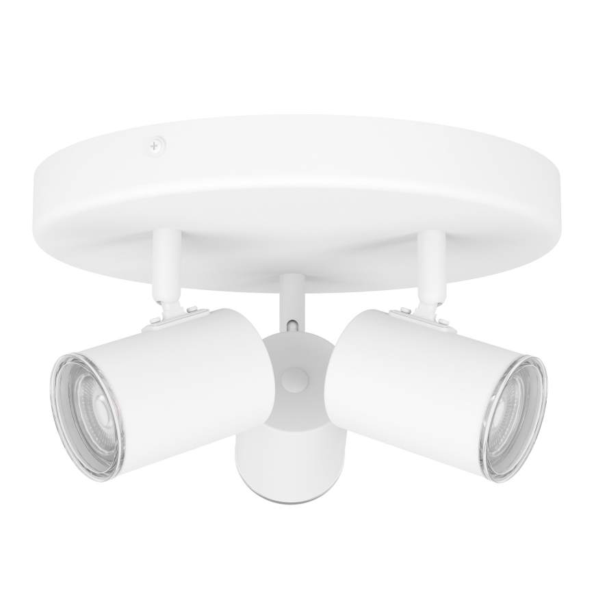 Eglo - Lámpara empotrable para baño 3x GU10/5W/230V, Ø 25 cm, IP44, blanca