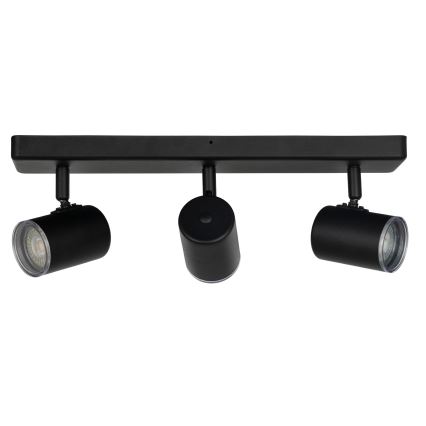 Eglo - Foco de baño 3xGU10/5W/230V IP44 negro