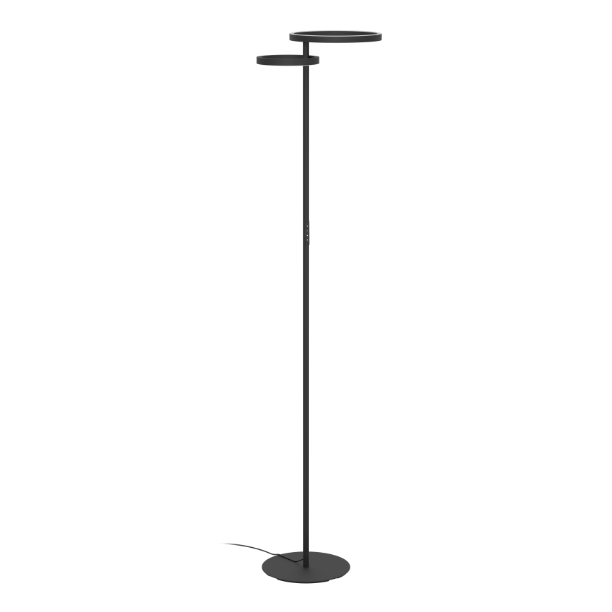 Eglo - Lámpara de pie LED regulable LED/16W/230V + LED/12W negra