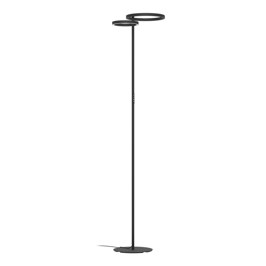 Eglo - Lámpara de pie LED regulable LED/16W/230V + LED/12W negra