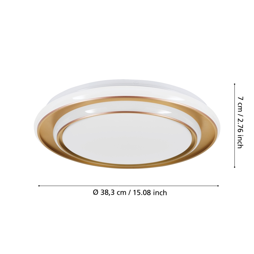 Eglo - Lámpara de techo LED/24W/230V 2700/4000/6500K Ø 40 cm dorada