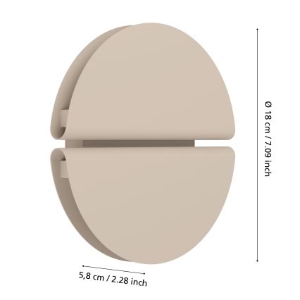 Eglo - Aplique LED de pared exterior LED/4,5W/230V 2700/4000/6500K IP44 beige