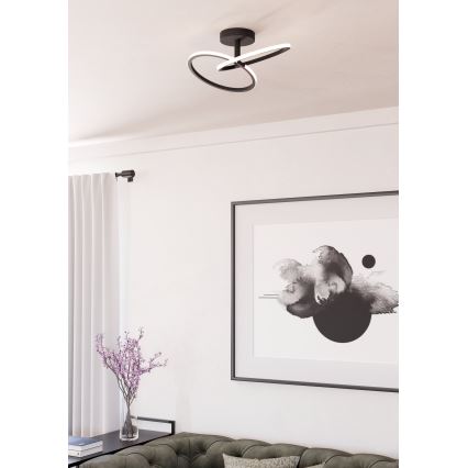 Eglo - Plafón LED de techo LED/12W/230V 2700/4000/6500K negro