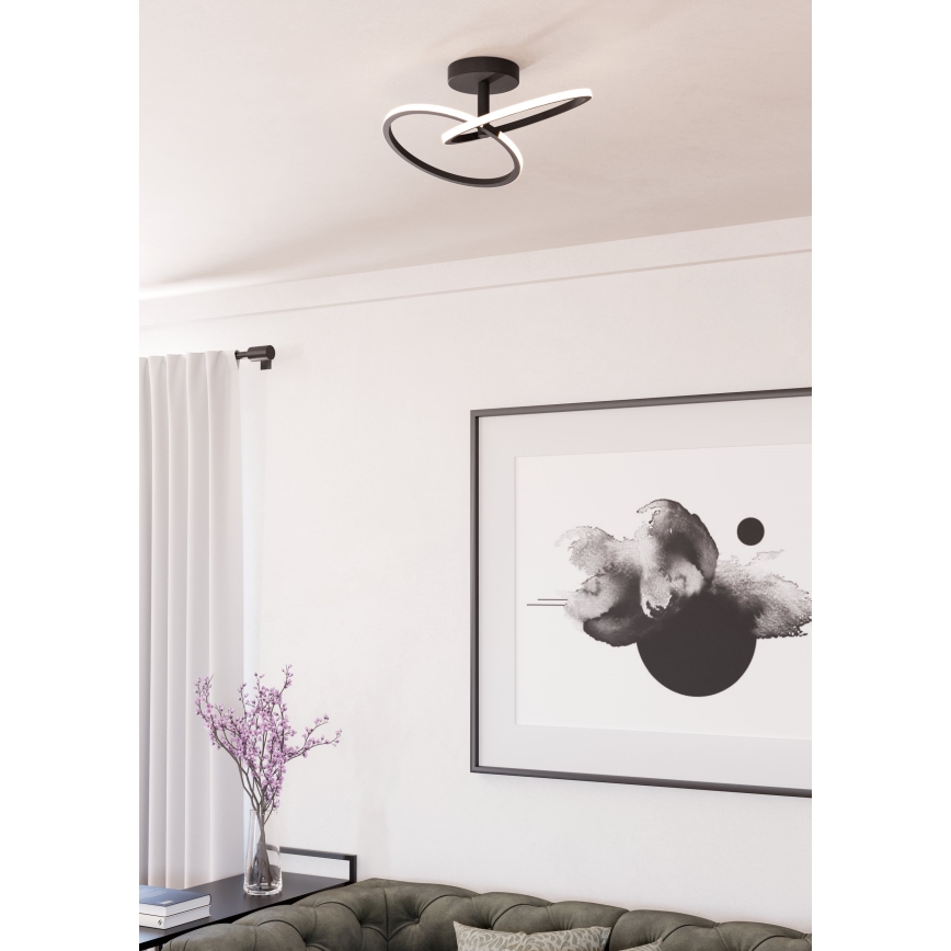 Eglo - Plafón LED de techo LED/12W/230V 2700/4000/6500K negro
