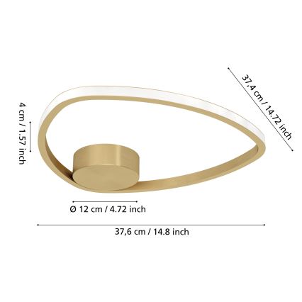 Eglo - Lámpara de techo LED/9,7W/230V 2700/4000/6500K Ø 37,5 cm dorada