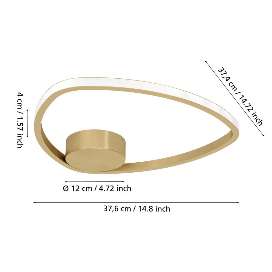 Eglo - Lámpara de techo LED/9,7W/230V 2700/4000/6500K Ø 37,5 cm dorada