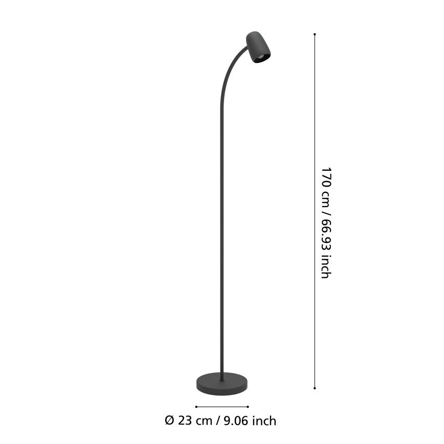 Eglo - Lámpara de pie 1xE14/18W/230V negra