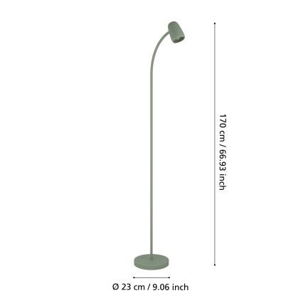 Eglo - Lámpara de pie 1xE14/18W/230V verde