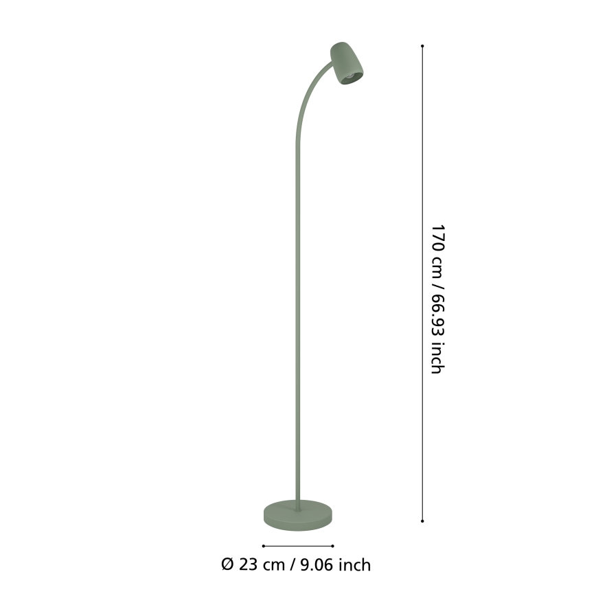 Eglo - Lámpara de pie 1xE14/18W/230V verde