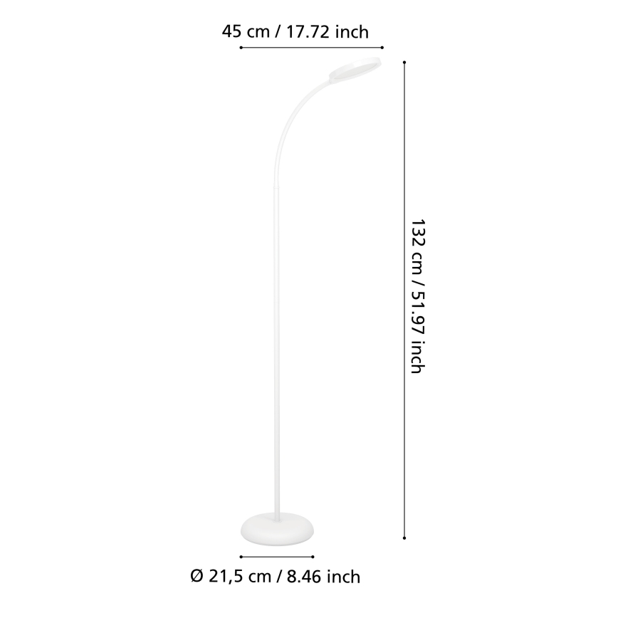 Eglo - Lámpara de pie flexible LED regulable LED/5,5W/230V 2700/4000/6500K blanca
