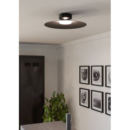 Eglo - Luminaria de techo LED RGBW regulable, 15,5W/230V, 2700-6500K, Ø 45 cm, negra